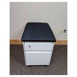 Pedestal 2 Drawer Filing Cabinet with Top Seat Cushion