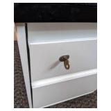 Pedestal 2 Drawer Filing Cabinet with Top Seat Cushion