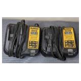 Three Dewalt DCB107 12V/24V Lithium Ion Battery Chargers