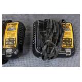 Three Dewalt DCB107 12V/24V Lithium Ion Battery Chargers