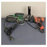 Pair of Electric Tools: Hitachi Orbit Sander and Black and Decker Drill Driver