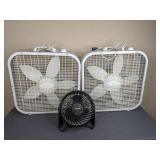 (3) Fans for a hot day Includes Lasko and Honeywell