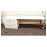 White Computer Desk/Work Station with 2-Drawer File Cabinet