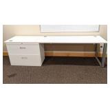 White Computer Desk/Work Station with 2-Drawer File Cabinet