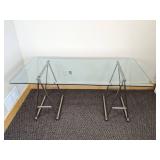 Large Rectangle Glass Top Table