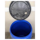 200L Blue Barrel and Black Lid
