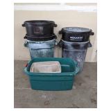 Variety of Storage and Trash Cans with No Lids