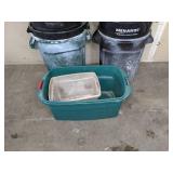 Variety of Storage and Trash Cans with No Lids