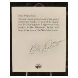 Minnesota Twins World Series Champion HOFer "Kirby Puckett"  Autograph