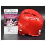 Boston Red Sox HOFer Great "Stan Musial" Autographed Baseball Mini Helmet with COA