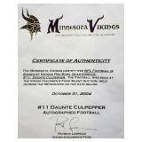 Former Minnesota Vikings Great "Daunte Culpepper" Autographed Official NFL Football with LOA