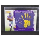 Authentic 2017 Panini Instant Former Minnesota Vikings "Dalvin Cook" Autographed Jumbo RC Card with Hand Print