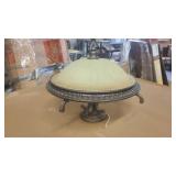 Glass and metal domed ceiling light BR