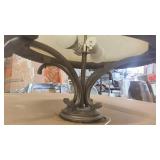 Glass and metal domed ceiling light BR