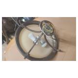 Glass and metal domed ceiling light BR