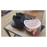 Childrens snow boots and bike parts
