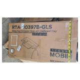 Glass top computer desk with Keyboard Tray