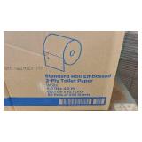Box of standard roll 2-ply toilet paper
