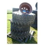 3 Ground Hawg 17/40-16.5 tires with rims