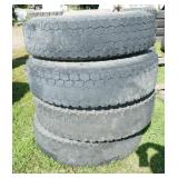 3 BOTO 11R22.5 truck tires and rims for recap