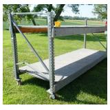Storage rack on wheels 45 inches wide x 12 ft long