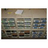 6 Parts boxes full of Hex Cap Screws, wood and drywall screws