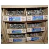 6 Parts boxes full of Hex Cap Screws, wood and drywall screws