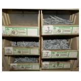 6 Parts boxes full of Hex Cap Screws, wood and drywall screws