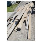 Pile of new lumber tongue in groove boards