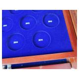 Beautiful Franklin Mint Kennedy US Half Dollar Case (Empty) - Holds from 1964 to 2014
