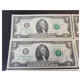 (10) Sequential $2 Bills - Dated 2017