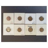 (10) US Lincoln Wheat Cents - Graded VF to XF