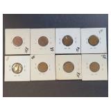 (10) US Lincoln Wheat Cents - Graded VF to XF