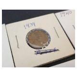 (10) US Lincoln Wheat Cents - Graded VF to XF