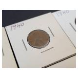 (10) US Lincoln Wheat Cents - Graded VF to XF