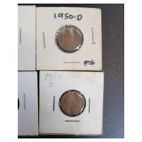 (10) US Lincoln Wheat Cents - Graded F to AU