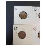 (10) US Lincoln Wheat Cents - Graded F to AU