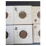 (10) US Lincoln Wheat Cents - Graded F to AU