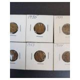 (10) US Lincoln Wheat Cents - Graded VF to XF