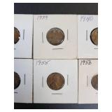 (10) US Lincoln Wheat Cents - Graded VF to XF