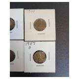 (10) US Lincoln Wheat Cents - Graded VF to XF
