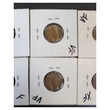 (10) US Lincoln Wheat Cents - Graded VF to XF