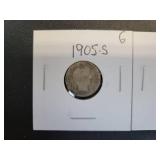 (6) Barber US Dimes - 90% Silver - Graded from AG to G