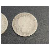 (6) Barber US Dimes - 90% Silver - Graded from AG to G