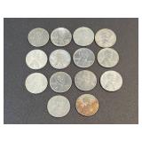 (14) US Steel War Cents - 1943 & 1943-D - Graded from G to AU
