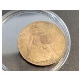 1920 UK One Penney - Solid Bronze - Graded VG