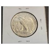 1942 Walking Liberty US Half Dollar - 90% Silver - Graded AU