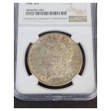 1887-S Silver Morgan Dollar - 90% Silver - Graded AU55 by NGC