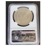 1887-S Silver Morgan Dollar - 90% Silver - Graded AU55 by NGC