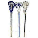 Various LaCrosse Goalie and Other Sticks with REEBOK LaCrosse Bag and Balls